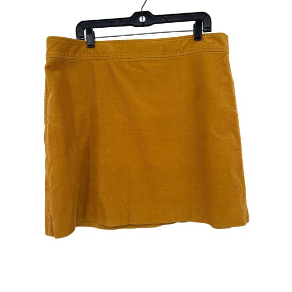 J.Crew Womens Mustard Yellow Corduroy Mini Skirt Size 16 Cotton stretch - Picture 2 of 5